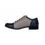 Pantofi dama casual , din piele naturala , Gri - Bleumarin P53GRIBL